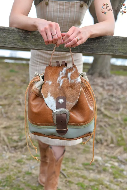 CUSTOM Mini Leather Backpack-Palomino