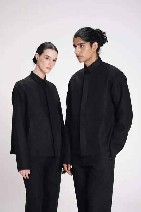 LINEN SHIRT WITH PATCH POCKETS