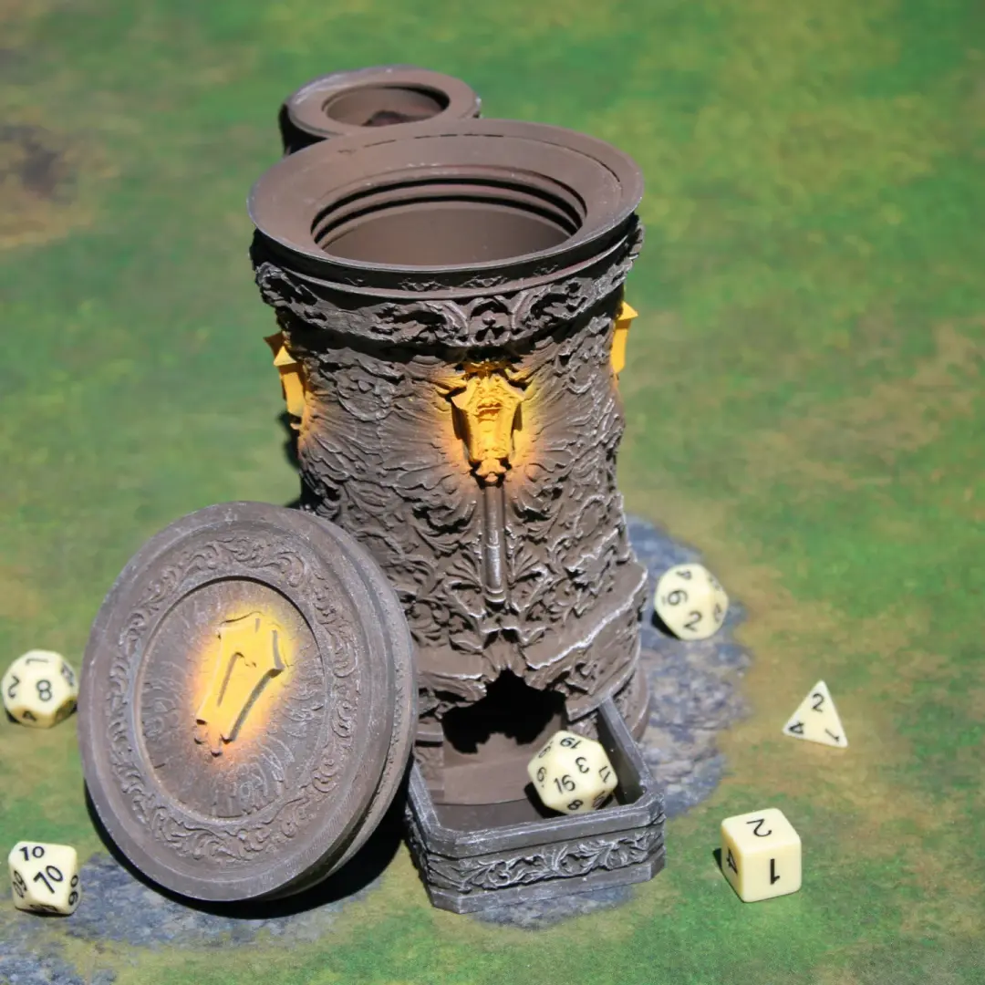 Cleric 3D Printed RPG Dice Tower & Can Holder Combo: Fate's End Collection