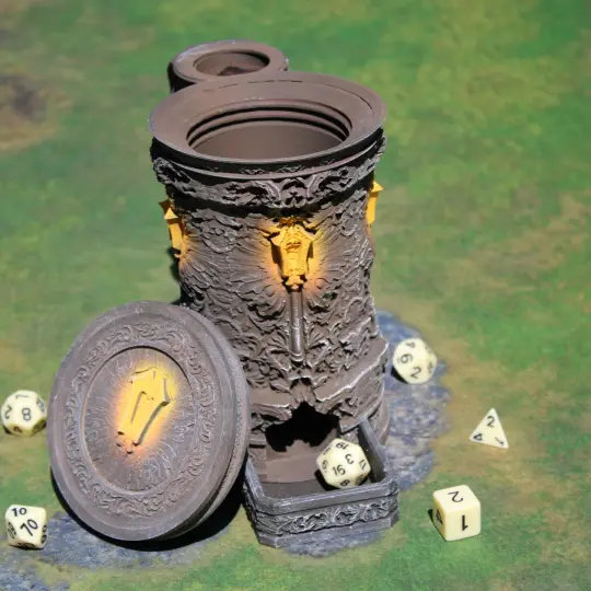 Cleric 3D Printed RPG Dice Tower & Can Holder Combo: Fate's End Collection
