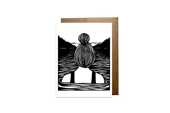 "Morning Swim" card