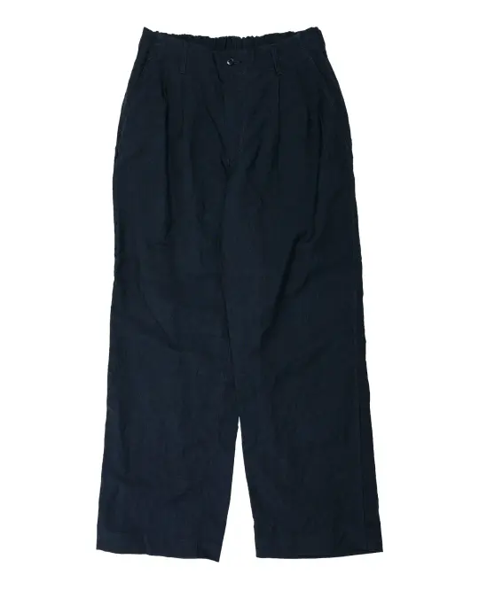 Sage de Cret WO/LI Tumble Washed Double Pleated Baggy Pants Navy