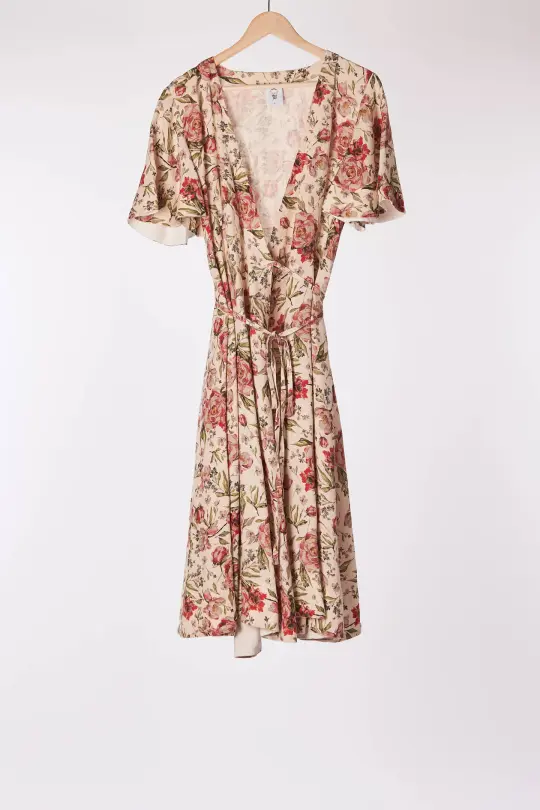 Wrap Dress, Butterfly Sleeve, Rosy Dream