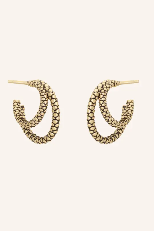 Snakeskin Double Hoop Earrings