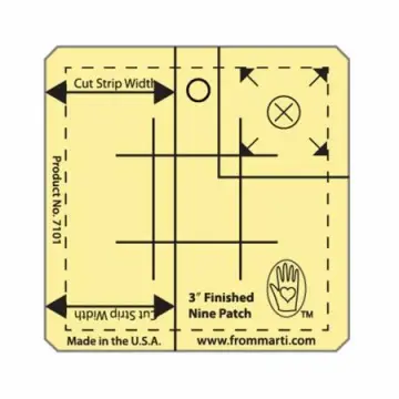 Nine Patch Ruler, Amber Acrylic Etched