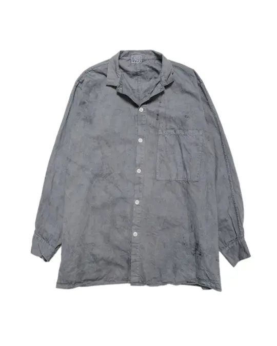 Tender Type 471 Plastron Shirt Clean Cotton Drill Chestnut Dyed