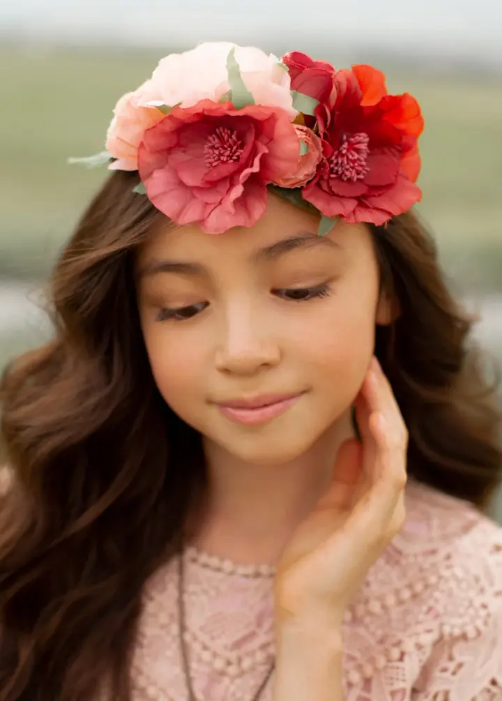Orly Flower Crown in Dusty Pink