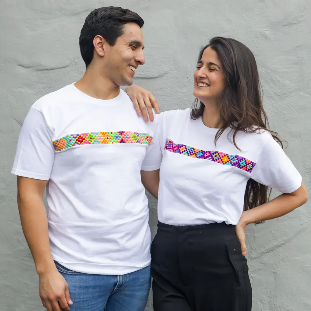 Ch'ol Hand-Embroidered Modern T-Shirt - White
