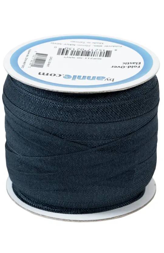 Fold-over Elastic 3/4in x 50yd Navy