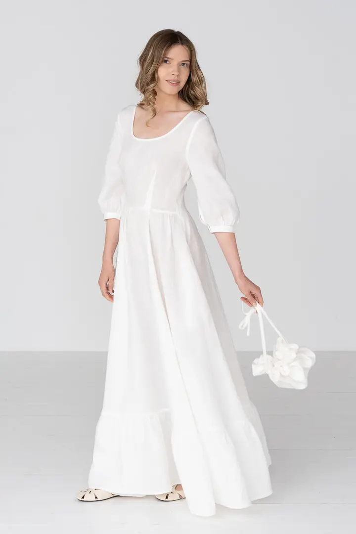 Carmen – Tailored Linen Maxi Dress