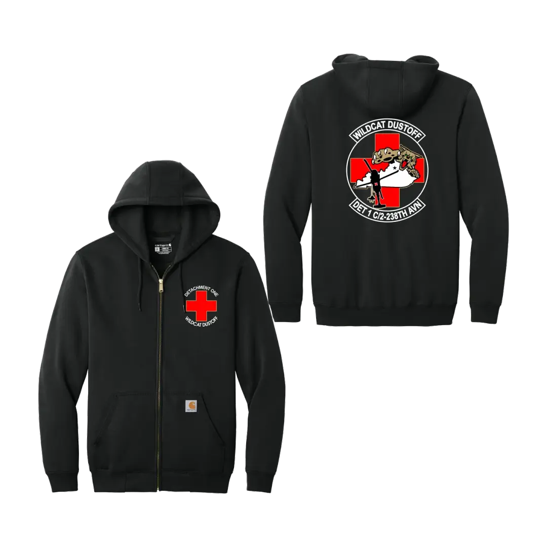 2-238th Wildcat Dustoff Black CTK122 Full-Zip Hoodie