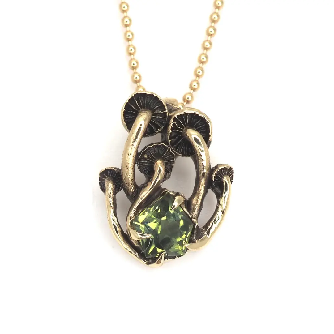 Mushroom pendant with Australian sapphire