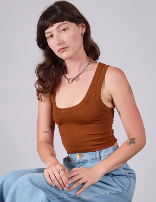 Cropped Tank Top - Burnt Terracotta *FINAL SALE*