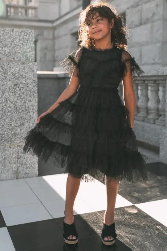 Mini Whimsical Dress in Black