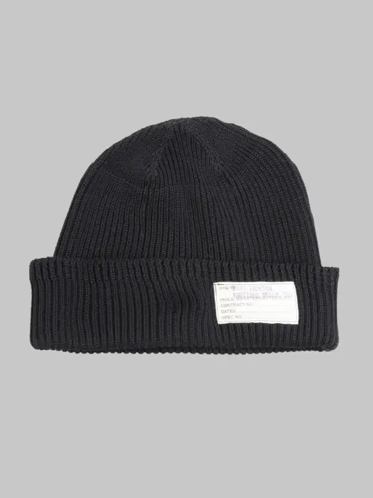 Buzz Rickson's BR02186 Cotton Watch Cap Black