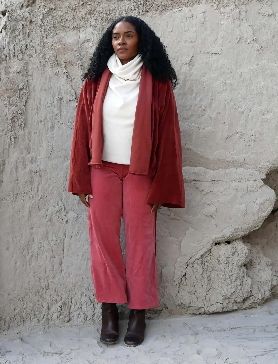 VELOUR Kimono Belted Cropped Jacket