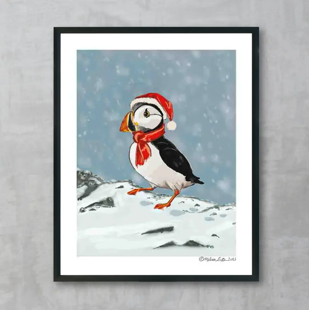 Puffin Christmas Fine Art Print, Wholesale