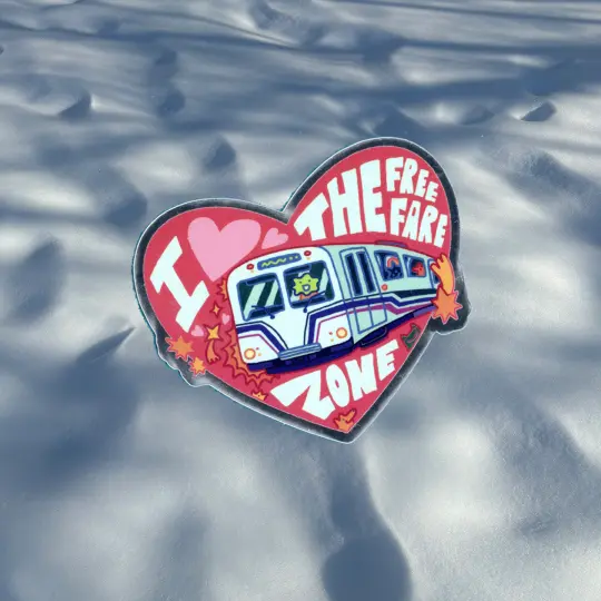 I <3 the free fare zone sticker