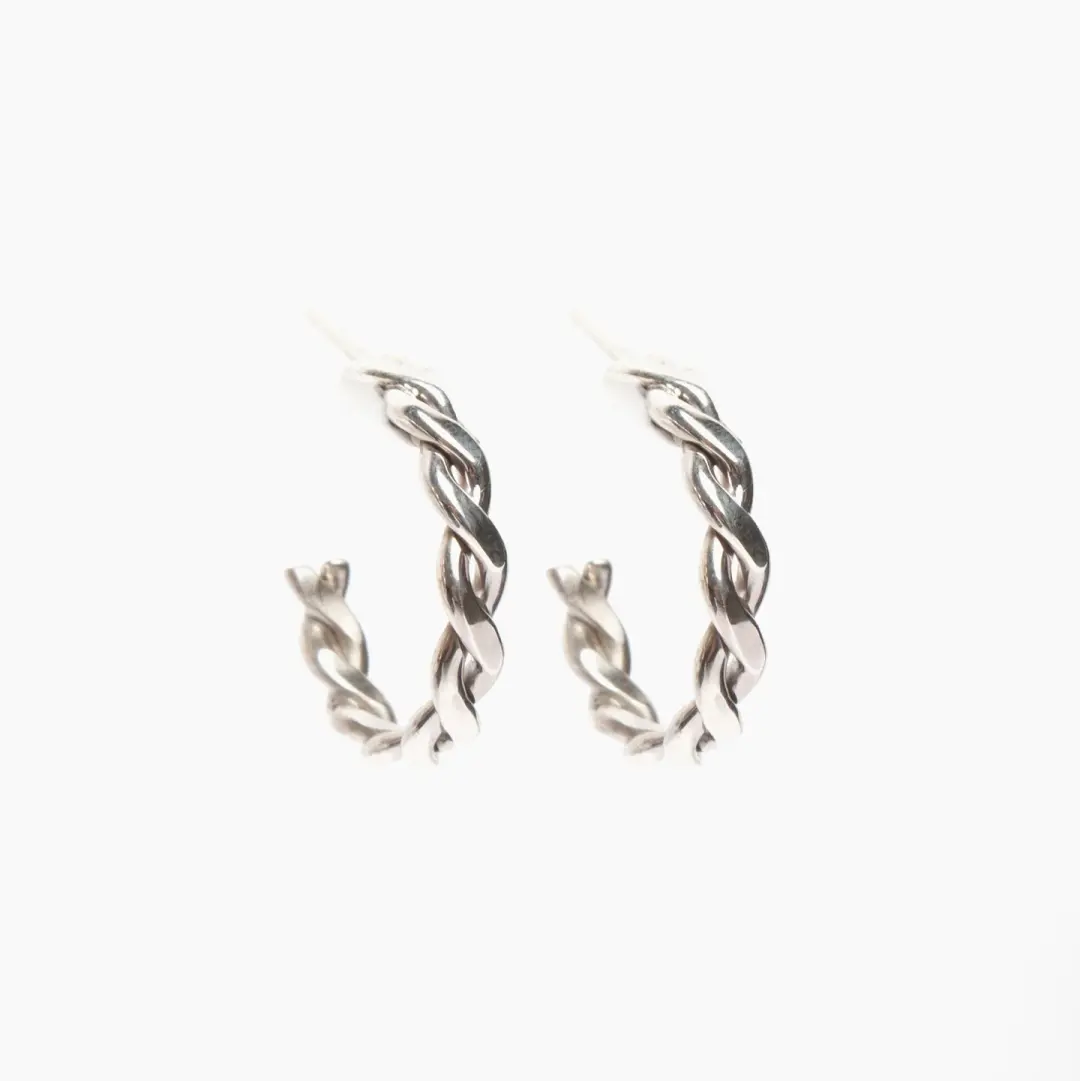 Two Strand Sterling Silver Hoop Earrings