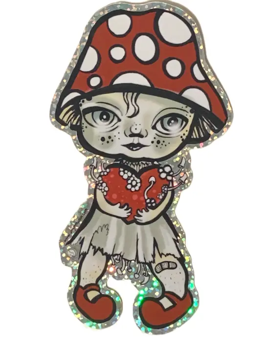 Fungalina die cut glitter sticker