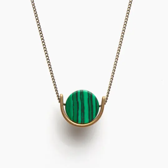 Mini Malachite Pendant Necklace