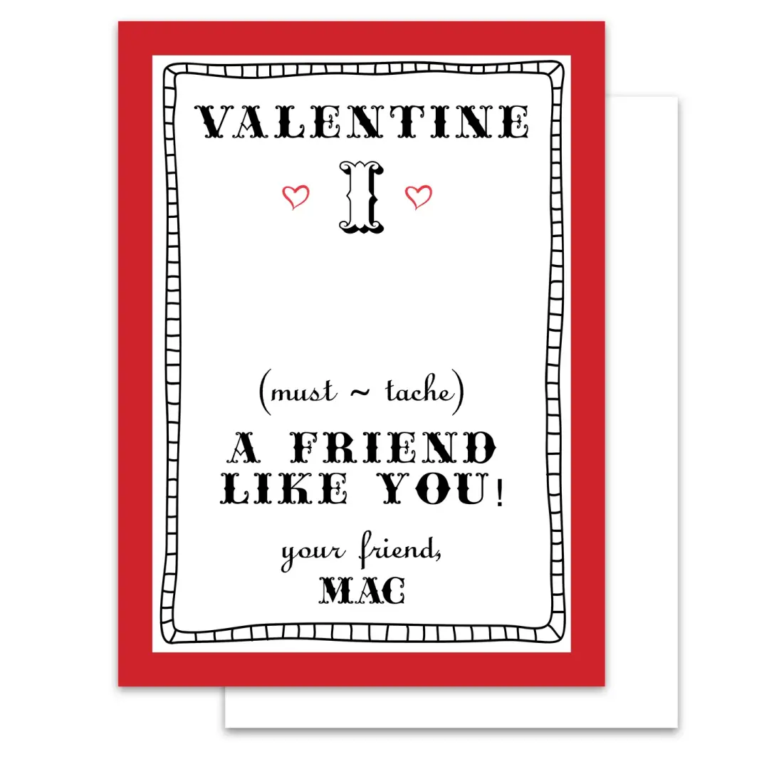 Mustache Valentine's Day Card