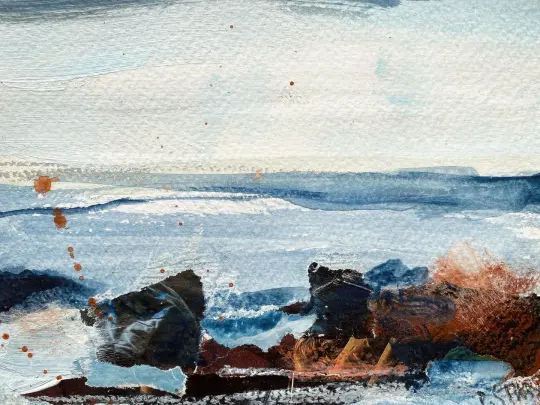 'Afternoon Rocks' - Mixed Media Painting on Paper