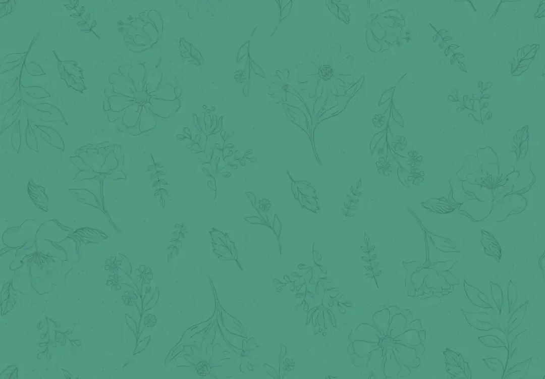 Teal Sketch Floral from Orchard House