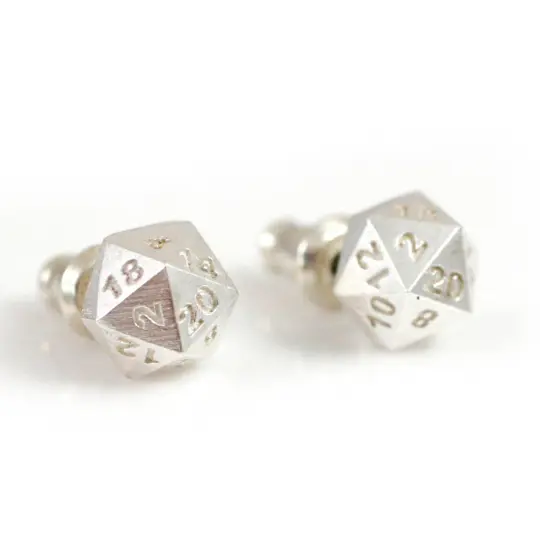 D20 Double Damage Earrings - sterling silver or 14k