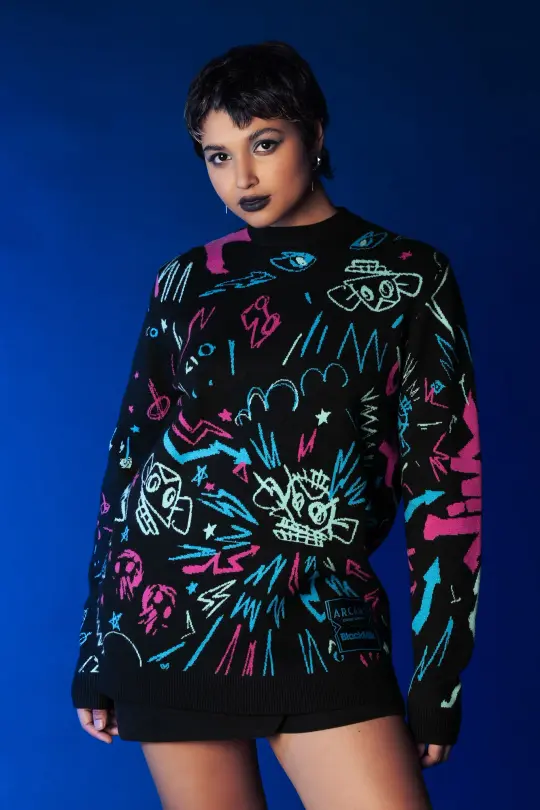 Jinx Graffiti Unisex Crew Knit Sweater