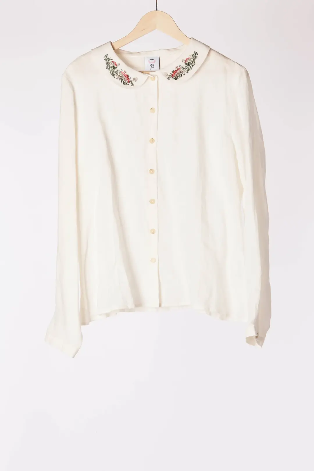 Wildwood Collar Classic Shirt, Long Sleeve, White Magnolia