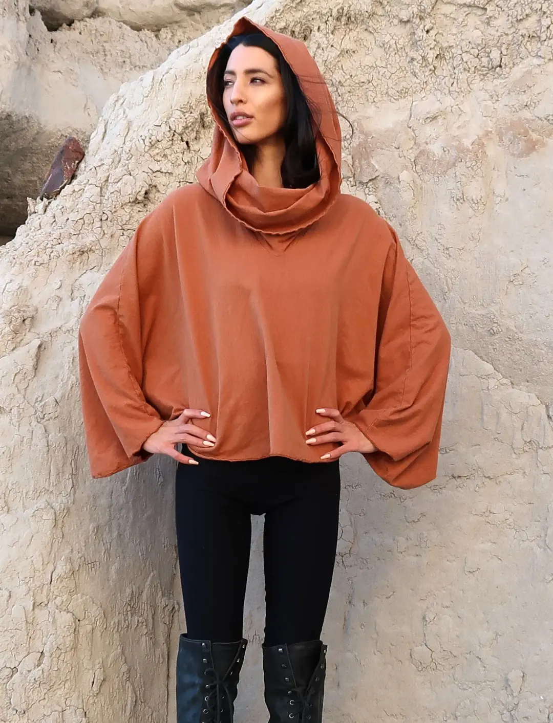 Super Cowl Aphrodite Cropped Shirt Kaftan