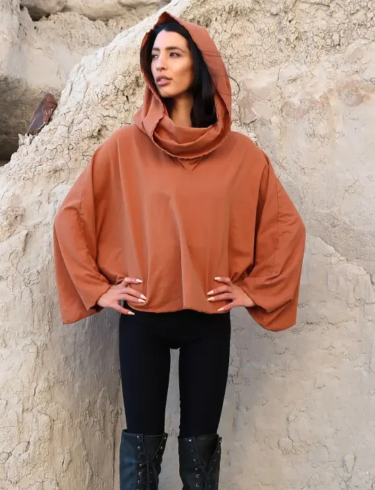 Super Cowl Aphrodite Cropped Shirt Kaftan
