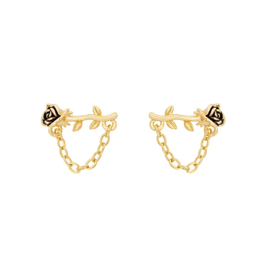 Chained Rose Studs