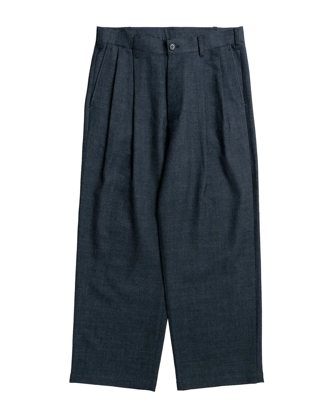 Universal Products Wool Cotton 2 Tuck Trousers Charcoal