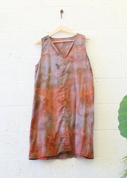 OOAK - Sita Short Dress / M / Double Gauze Organic Cotton / Ice Dye (89)