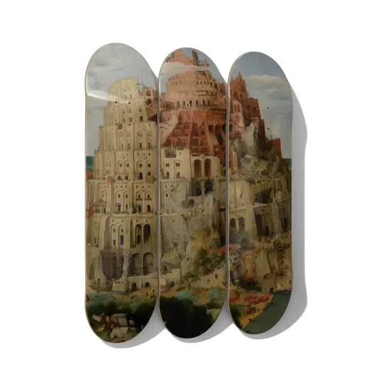 Tower of Babel Skateboard Wall Art – Triptych