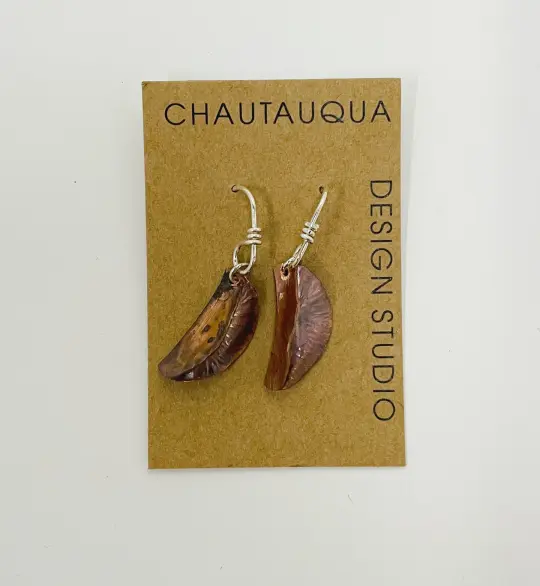 Copper Fold Form Earrings