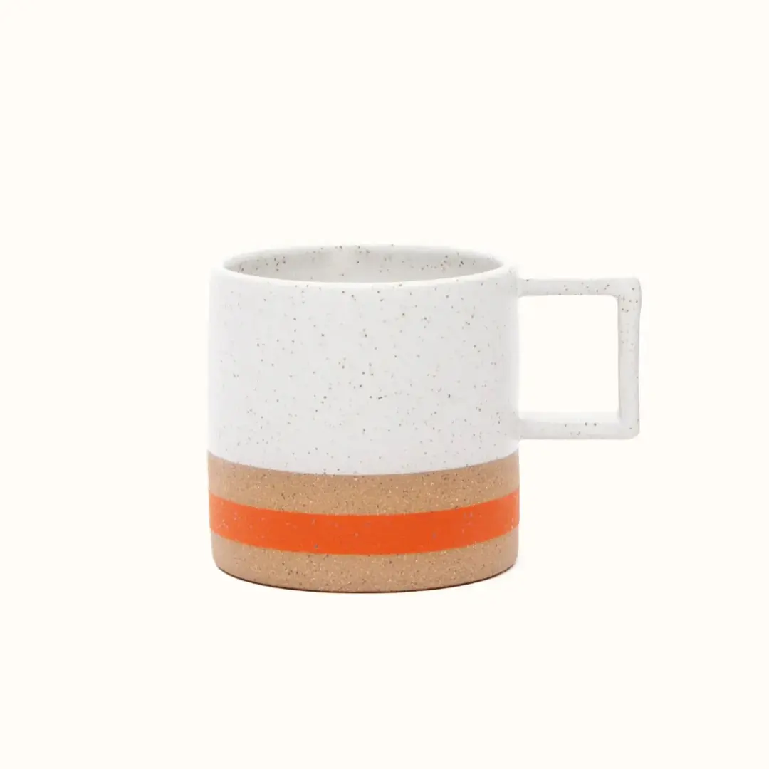 White Poppy Stripe Wolf Mug