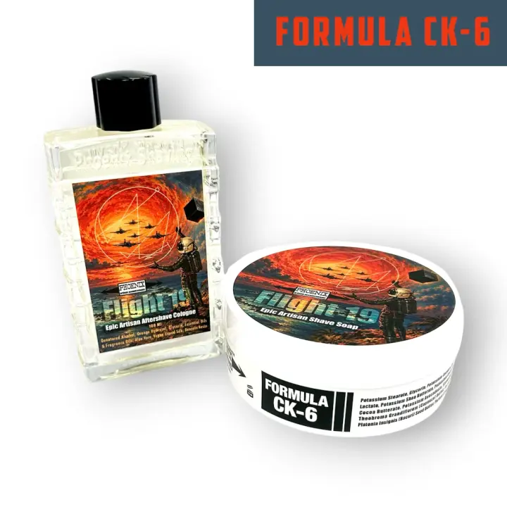 Flight 19 Artisan Shave Soap & Aftershave Bundle | Ultra Premium CK-6 Formula | A Phoenix High Strangeness Original!