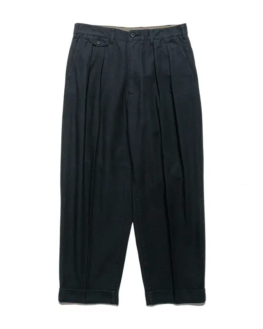 Beams Plus Lost & Found 2Pleats Cotton Ripstop Black