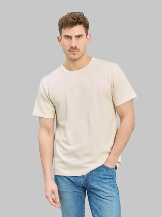 Wonder Looper ELS Recycled Cotton Slub Crewneck T-Shirt Ecru
