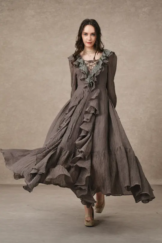 Dewdrops 16 | Maxi Linen Dress Gown