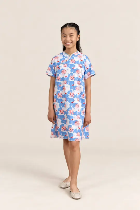 Wendy Cheongsam - Blue Lotus
