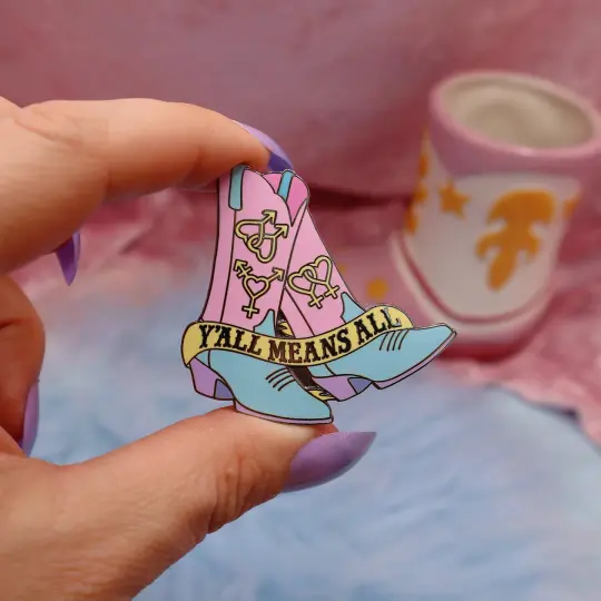 Y'all Means All Enamel Pin Abprallen x Hey Cowboy