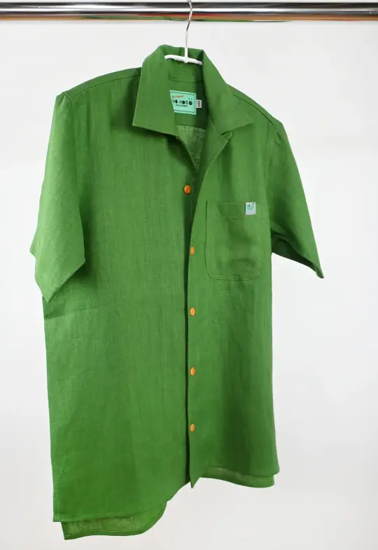 "Tutti-Frutti" Linen Shirt - Plantain Green