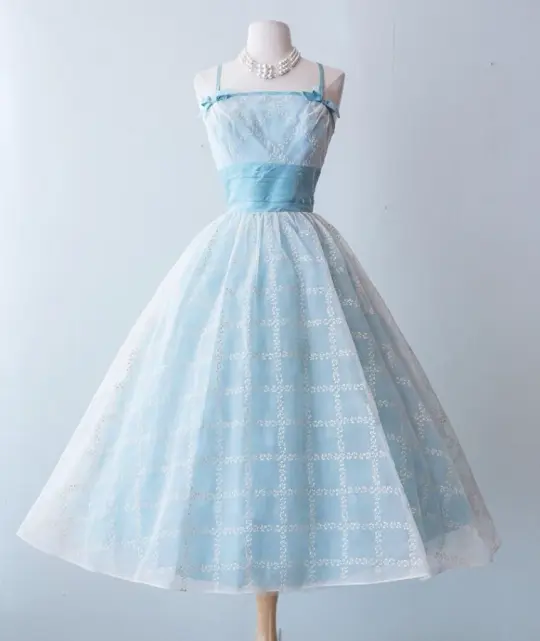 Pretty Baby Blue Prom Dress ,Striped Corset Midi Summer Dress Cami Dress RS1218
