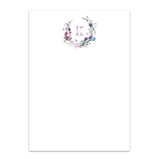 Women's Watercolor Crest Monogram Custom Notepad