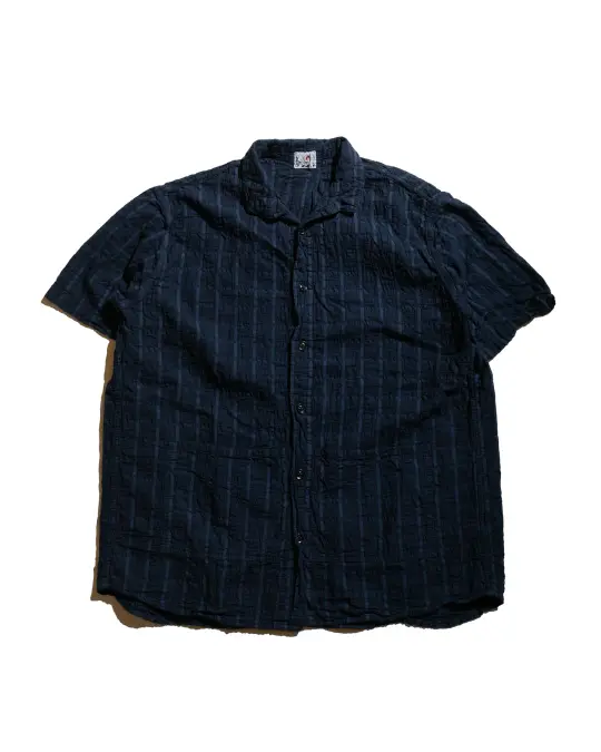 Tender Type 469 Short Sleeve Flipped Collar Shirt Airbag Cambric Hadal Blue