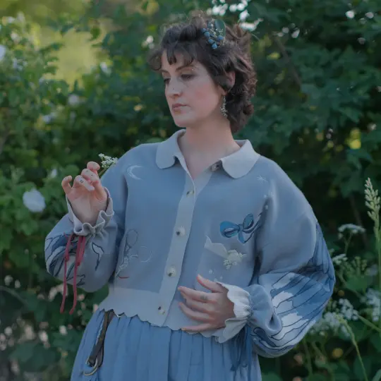 Bluebird's Curse // Embroidered Cardigan